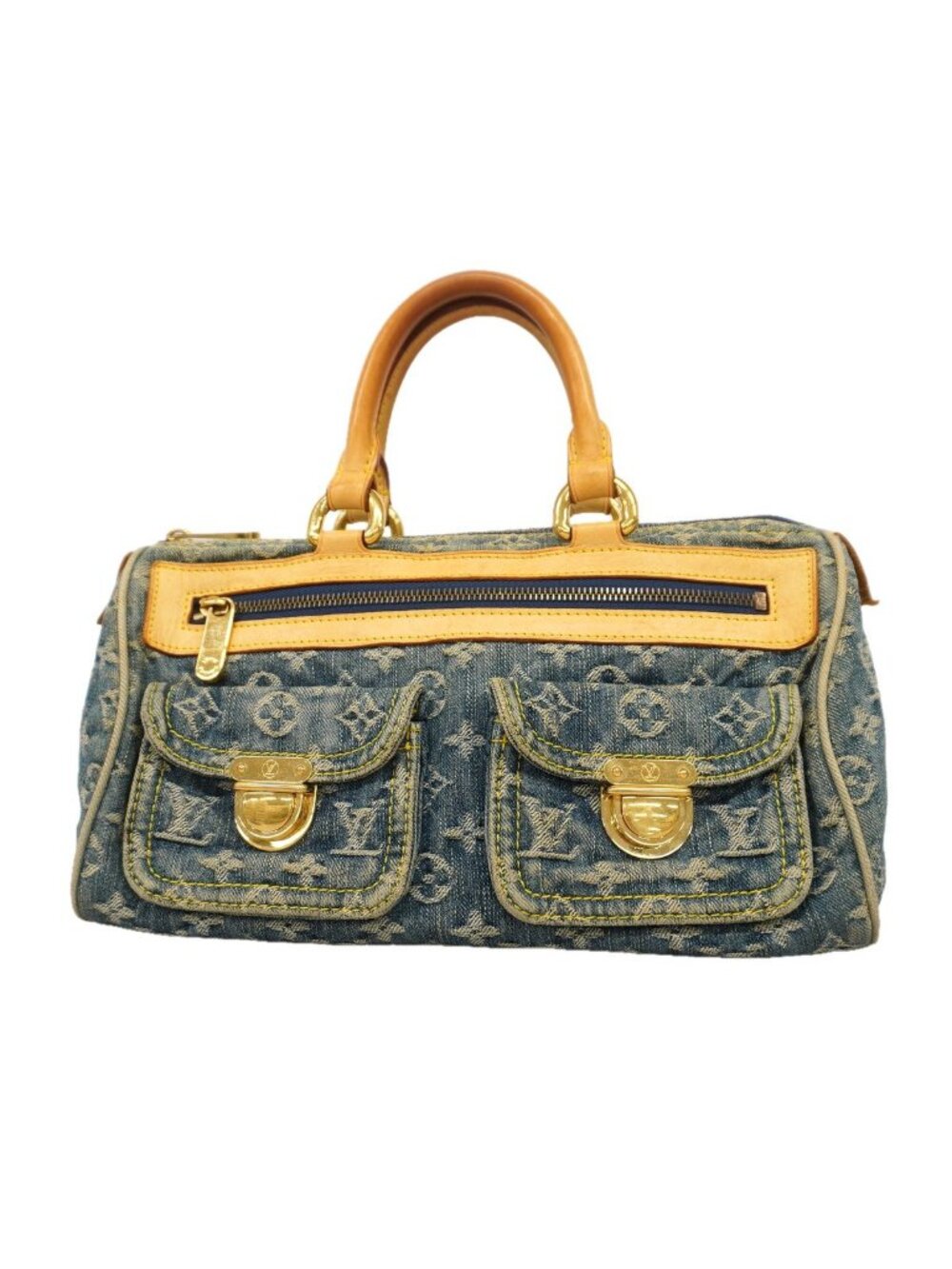Louis Vuitton Handbag Monogram Denim Neo Noe Speedy Blue